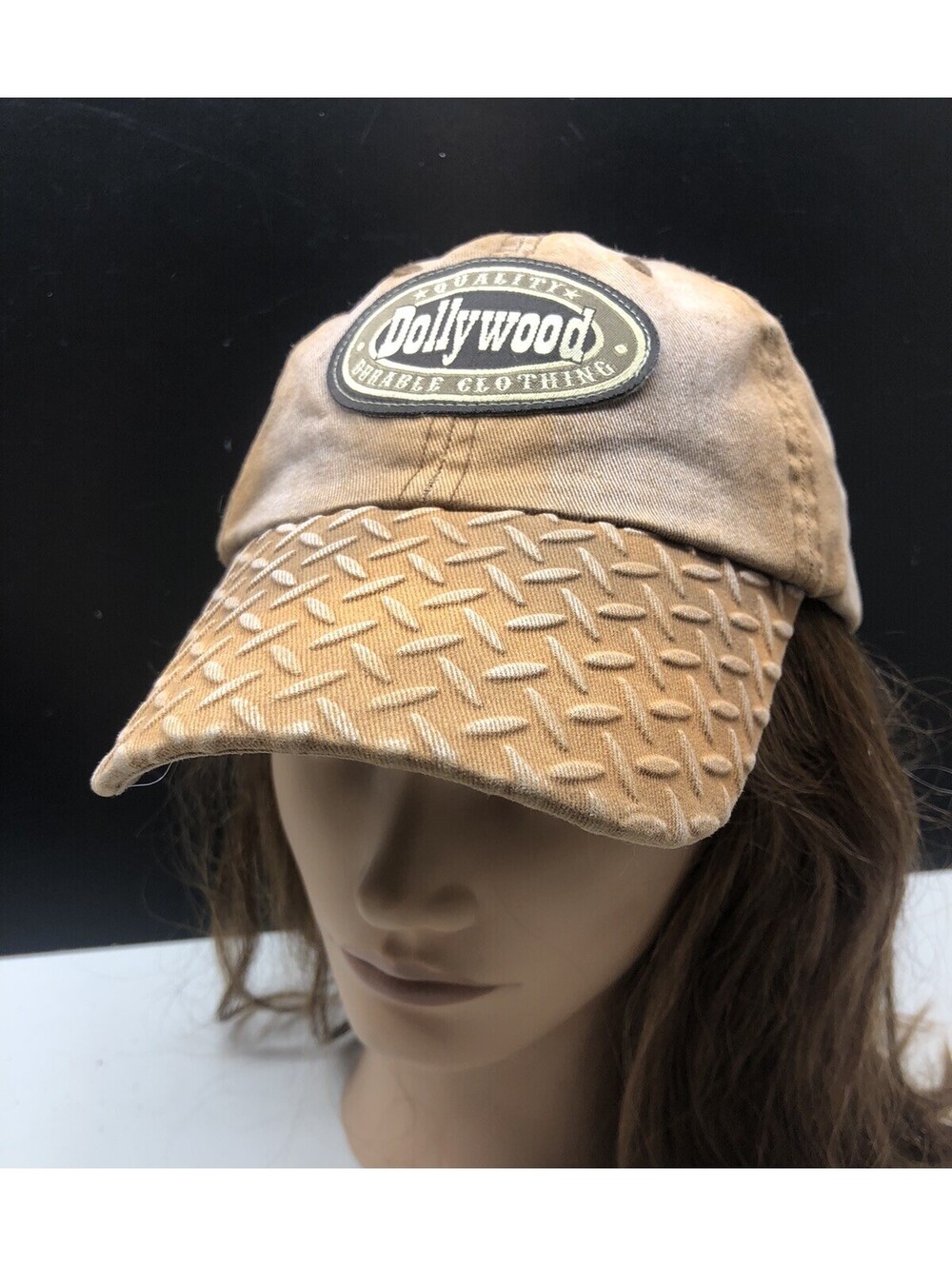 Dollywood Adjustable Baseball Cap Brown Patch Logo Tire Tread Visor